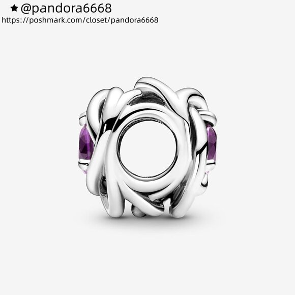 Pandora February Purple Eternity Circle Charm - Picture 3 of 6